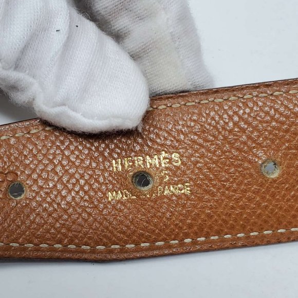 Auth Hermes H Constance Reversible Goldtone Belt